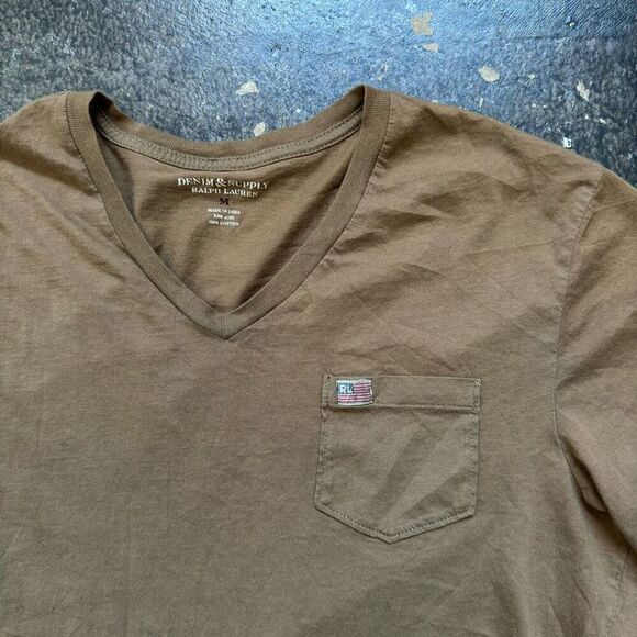 Denim And Supply Ralph Lauren Women’s Brown Short Sleeve T-Shirt Size Medium - Picture 2 of 10